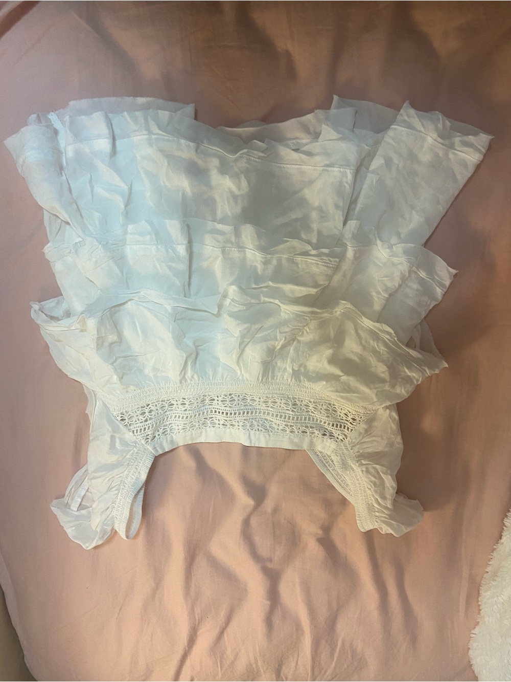 Francesca's Collections White Ruffled Lace-Trim Camisole
